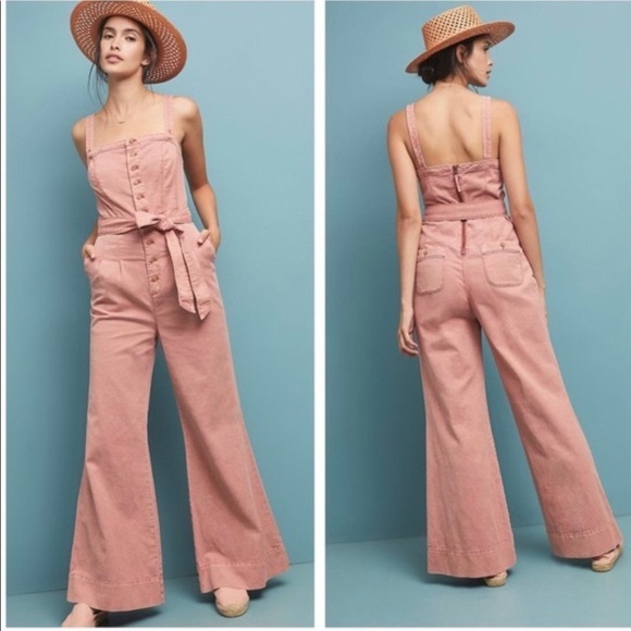 Anthropologie Pants - Anthropologie Pilcro and the Letterpress Desmond Pink Jumpsuit Size 6